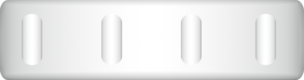 Rectangular white pharma-inspired candle cap on a white background